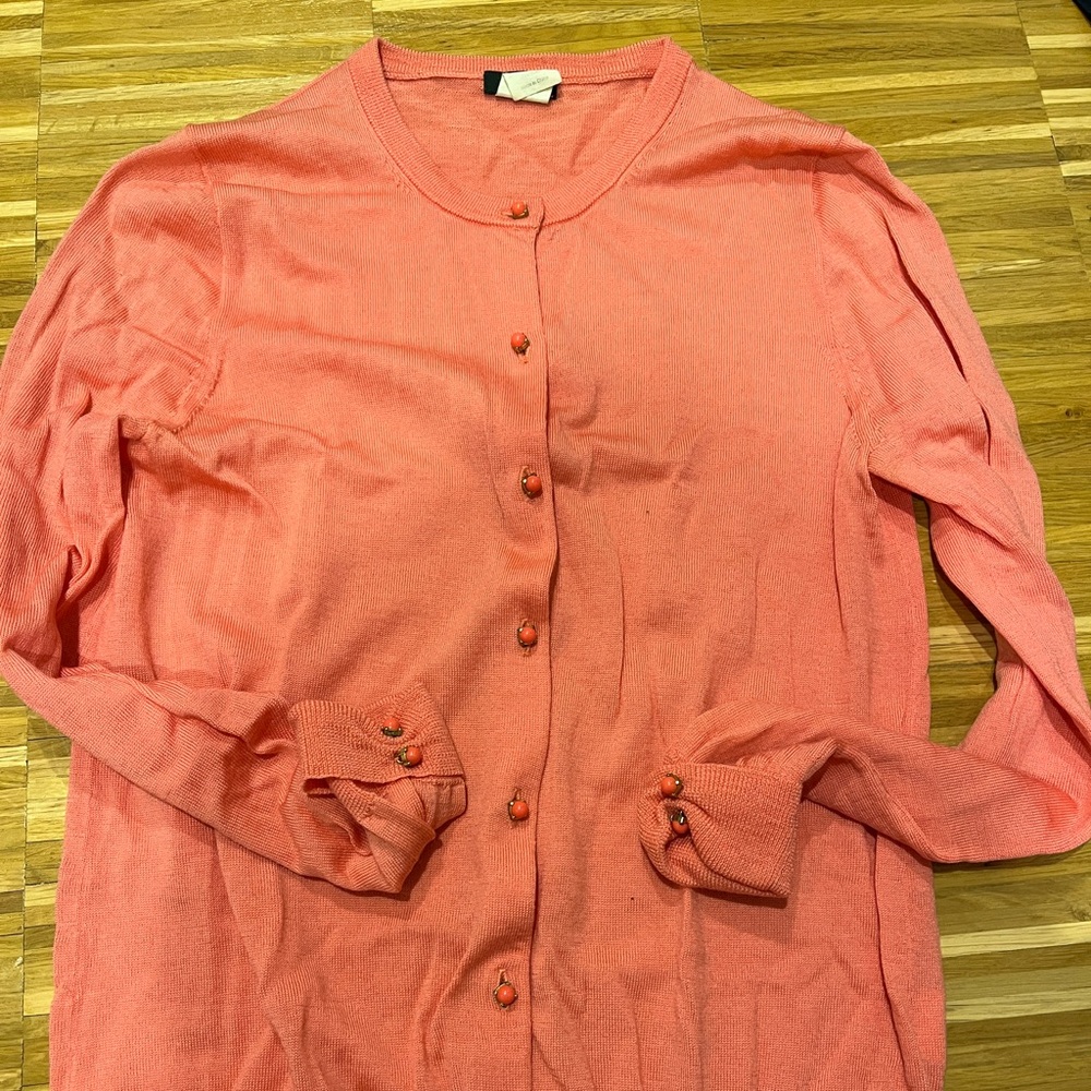 J. Crew salmon color cardigan small